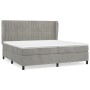 Cama box spring con colchón terciopelo gris claro 200x200 cm de vidaXL, Camas y somieres - Ref: Foro24-3129351, Precio: 706,5...