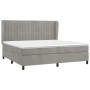 Cama box spring con colchón terciopelo gris claro 200x200 cm de vidaXL, Camas y somieres - Ref: Foro24-3129351, Precio: 706,5...
