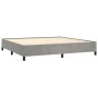 Cama box spring con colchón terciopelo gris claro 200x200 cm de vidaXL, Camas y somieres - Ref: Foro24-3129351, Precio: 706,5...