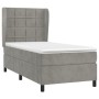 Cama box spring con colchón terciopelo gris claro 90x190 cm de vidaXL, Camas y somieres - Ref: Foro24-3129183, Precio: 325,01...
