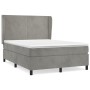 Cama box spring con colchón terciopelo gris claro 140x200 cm de vidaXL, Camas y somieres - Ref: Foro24-3129093, Precio: 512,8...