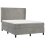Cama box spring con colchón terciopelo gris claro 140x200 cm de vidaXL, Camas y somieres - Ref: Foro24-3129093, Precio: 512,8...