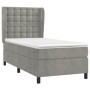 Cama box spring con colchón terciopelo gris claro 90x190 cm de vidaXL, Camas y somieres - Ref: Foro24-3129429, Precio: 348,12...