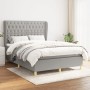 Cama box spring con colchón tela gris claro 140x190 cm de vidaXL, Camas y somieres - Ref: Foro24-3128757, Precio: 529,81 €, D...