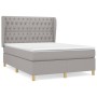 Cama box spring con colchón tela gris claro 140x190 cm de vidaXL, Camas y somieres - Ref: Foro24-3128757, Precio: 529,81 €, D...