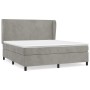 Cama box spring con colchón terciopelo gris claro 180x200 cm de vidaXL, Camas y somieres - Ref: Foro24-3129105, Precio: 600,4...
