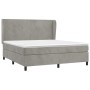 Cama box spring con colchón terciopelo gris claro 180x200 cm de vidaXL, Camas y somieres - Ref: Foro24-3129105, Precio: 600,4...