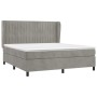 Cama box spring con colchón terciopelo gris claro 180x200 cm de vidaXL, Camas y somieres - Ref: Foro24-3129345, Precio: 610,7...
