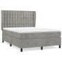 Cama box spring con colchón terciopelo gris claro 140x200 cm de vidaXL, Camas y somieres - Ref: Foro24-3129453, Precio: 532,4...
