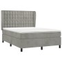 Cama box spring con colchón terciopelo gris claro 140x200 cm de vidaXL, Camas y somieres - Ref: Foro24-3129453, Precio: 532,4...