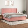 Cama box spring con colchón terciopelo rosa 200x200 cm de vidaXL, Camas y somieres - Ref: Foro24-3129236, Precio: 633,35 €, D...