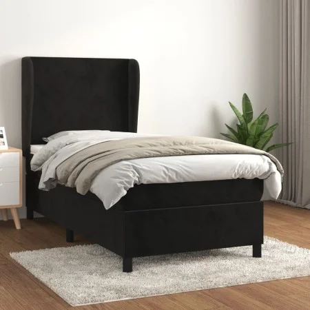 Cama box spring con colchón terciopelo negro 80x200 cm de vidaXL, Camas y somieres - Ref: Foro24-3129059, Precio: 358,21 €, D...