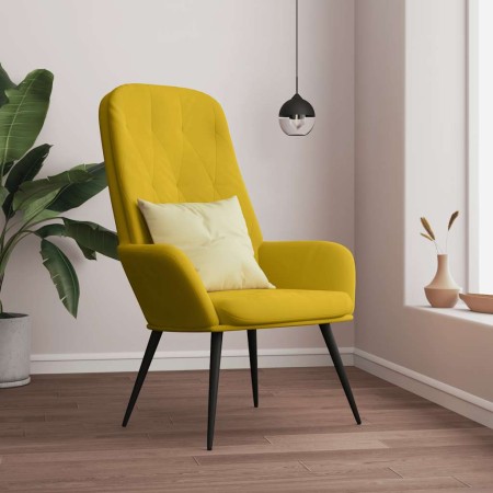Sillón de relax de terciopelo amarillo mostaza en Sillones | Comprar online en Foru.es