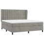 Cama box spring con colchón terciopelo gris claro 180x200 cm de vidaXL, Camas y somieres - Ref: Foro24-3129465, Precio: 606,2...