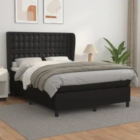 Cama box spring con colchón cuero sintético negro 140x190 cm de vidaXL, Camas y somieres - Ref: Foro24-3129027, Precio: 540,1...
