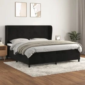 Cama box spring con colchón terciopelo negro 200x200 cm de vidaXL, Camas y somieres - Ref: Foro24-3129113, Precio: 727,13 €, ...