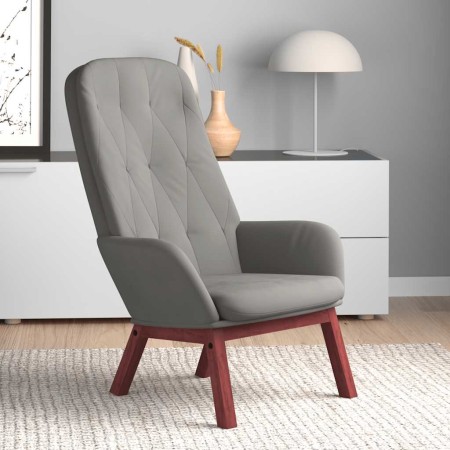 Sillón de relax de terciopelo gris claro en Sillones | Comprar online en Foru.es