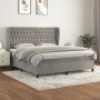 Cama box spring con colchón terciopelo gris claro 180x200 cm de vidaXL, Camas y somieres - Ref: Foro24-3129405, Precio: 633,2...