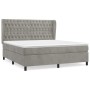 Cama box spring con colchón terciopelo gris claro 180x200 cm de vidaXL, Camas y somieres - Ref: Foro24-3129405, Precio: 633,2...