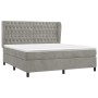 Cama box spring con colchón terciopelo gris claro 180x200 cm de vidaXL, Camas y somieres - Ref: Foro24-3129405, Precio: 633,2...
