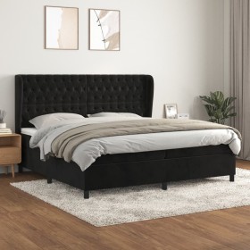 Cama box spring con colchón terciopelo negro 200x200 cm de vidaXL, Camas y somieres - Ref: Foro24-3129413, Precio: 767,38 €, ...