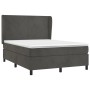 Cama box spring con colchón terciopelo gris oscuro 140x200 cm de vidaXL, Camas y somieres - Ref: Foro24-3129094, Precio: 500,...