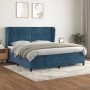 Cama box spring con colchón terciopelo azul oscuro 200x200 cm de vidaXL, Camas y somieres - Ref: Foro24-3129355, Precio: 736,...