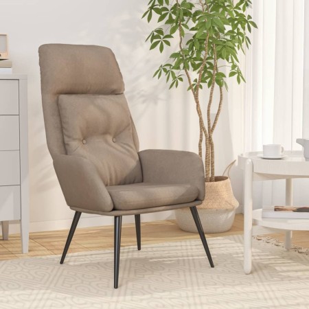 Sillón de relax de cuero sintético de ante gris taupe en Sillones | Comprar online en Foru.es