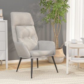 Sillón de relax de cuero sintético de ante gris claro en Sillones | Comprar online en Foru.es