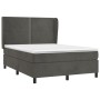 Cama box spring con colchón terciopelo gris oscuro 140x200 cm de vidaXL, Camas y somieres - Ref: Foro24-3129154, Precio: 477,...
