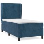Cama box spring con colchón terciopelo azul oscuro 100x200 cm de vidaXL, Camas y somieres - Ref: Foro24-3129079, Precio: 371,...