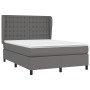 Cama box spring con colchón cuero sintético gris 140x200 cm de vidaXL, Camas y somieres - Ref: Foro24-3129037, Precio: 515,98...
