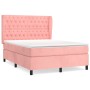 Cama box spring con colchón terciopelo rosa 140x200 cm de vidaXL, Camas y somieres - Ref: Foro24-3129398, Precio: 554,62 €, D...