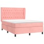 Cama box spring con colchón terciopelo rosa 140x200 cm de vidaXL, Camas y somieres - Ref: Foro24-3129398, Precio: 554,62 €, D...
