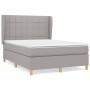 Cama box spring con colchón tela gris claro 140x190 cm de vidaXL, Camas y somieres - Ref: Foro24-3128517, Precio: 528,44 €, D...