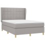 Cama box spring con colchón tela gris claro 140x190 cm de vidaXL, Camas y somieres - Ref: Foro24-3128517, Precio: 528,44 €, D...