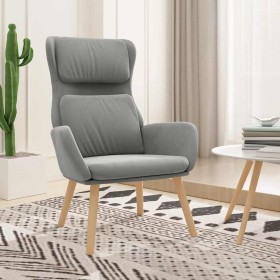 Sillón de relax de terciopelo gris claro en Sillones | Comprar online en Foru.es