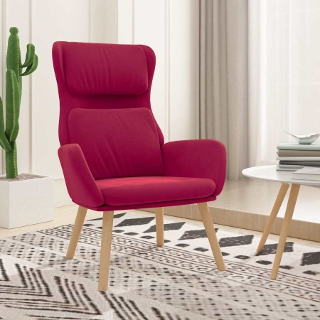 Sillón de relax de terciopelo rojo vino tinto en Sillones | Comprar online en Foru.es