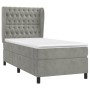 Cama box spring con colchón terciopelo gris claro 80x200 cm de vidaXL, Camas y somieres - Ref: Foro24-3129357, Precio: 352,99...
