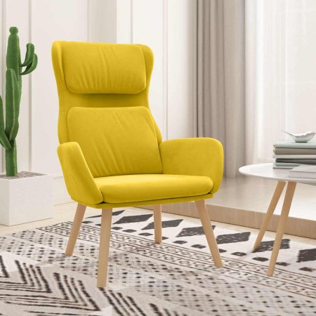 Sillón de relax de terciopelo amarillo mostaza en Sillones | Comprar online en Foru.es