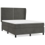 Cama box spring con colchón terciopelo gris oscuro 140x190 cm de vidaXL, Camas y somieres - Ref: Foro24-3129148, Precio: 489,...
