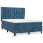 Cama box spring con colchón terciopelo azul oscuro 140x200 cm de vidaXL, Camas y somieres - Ref: Foro24-3129457, Precio: 507,...