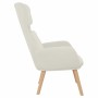 Sillón de relax de terciopelo blanco crema en Sillones | Comprar online en Foru.es
