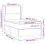 Cama box spring con colchón terciopelo gris claro 100x200 cm de vidaXL, Camas y somieres - Ref: Foro24-3129135, Precio: 327,4...