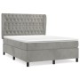 Cama box spring con colchón terciopelo gris claro 140x200 cm de vidaXL, Camas y somieres - Ref: Foro24-3129393, Precio: 521,9...