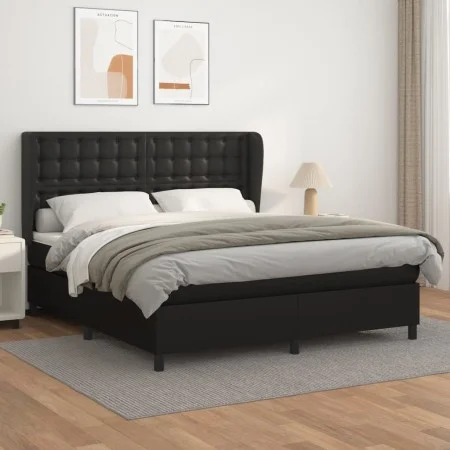 Cama box spring con colchón cuero sintético negro 180x200 cm de vidaXL, Camas y somieres - Ref: Foro24-3129045, Precio: 613,5...