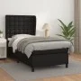 Box spring bed with black synthetic leather mattress 90x190 cm by vidaXL, Beds and slatted bases - Ref: Foro24-3129009, Price...
