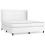Cama box spring con colchón cuero sintético blanco 180x200 cm de vidaXL, Camas y somieres - Ref: Foro24-3128926, Precio: 652,...