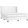 Cama box spring con colchón cuero sintético blanco 180x200 cm de vidaXL, Camas y somieres - Ref: Foro24-3128926, Precio: 652,...