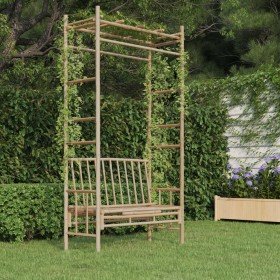 Banco de jardín con pérgola bambú 116 cm en Bancos de jardín | Comprar online en Foru.es